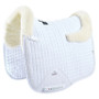 Premier Equine Pony Merino Wool Half Lined European Dressage Saddle Pad in White/Natural Wool