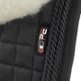Premier Equine Pony Merino Wool Half Lined European Dressage Saddle Pad in Black/Natural - Rope Edging