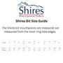 Shires Blue Sweet Iron Flat Eggbutt with Lozenge Bit - Size Guide