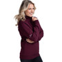 Mochara Ladies Half Zip Sweatshirt in Burgundy- Side