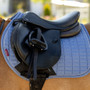 LeMieux Mini Suede Close Contact Saddle Pad in Powder Blue - Lifestyle