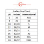 Covalliero Ladies Size Guide
