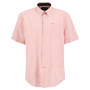 Barbour Mens Fleming Linen Blend Regular Short Sleeve Shirt in Pink - Front