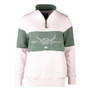 Rydale Ladies Byland Cow Sweatshirt - Pale Pink/Thyme/Pale Pink