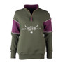 Rydale Ladies Byland Cow Sweatshirt - Olive/Berry