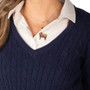 Rydale Ladies Emma V Neck Cable Knit Jumper - Layered Look