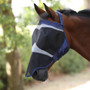 FlyGuard Pro Fine Mesh Earless Fly Mask with Nose - Navy