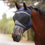 FlyGuard Pro Fine Mesh Fly Mask with Ear Holes and Nose Fringe - Navy