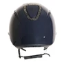 Evoke Elara Classic Peak Riding Helmet - Navy Metallic/Steel Crystal Back