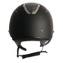 Evoke Elara Wide Peak Riding Helmet - Black/Gunmetal Side