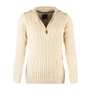 Rydale Ladies Emma Quarter Zip Cable Knit Jumper - Beige