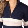 Rydale Ladies Bramham Striped Quarter Zip Jumper - Zip