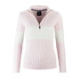 Rydale Ladies Bramham Striped Quarter Zip Jumper - Soft Pink