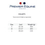 Premier Equine Artemis Gloss Jockey Skull - Size Guide