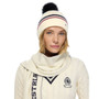 Tommy Hilfiger Ladies Dean Pom Pom Beanie - Ecru on model