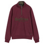 Barbour Mens Fosse Half Zip Sweatshirt in Dark Bordeaux - Front