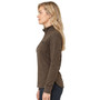 Side of the WeatherBeeta Ladies London Layer Long Sleeve Top - Espresso Marle