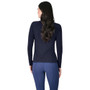 Back of the WeatherBeeta Ladies Bamboo Long Sleeve Performance Base Layer - Navy