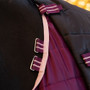 LeMieux Arika Stable-Tek Rug with Neck 100g in Blackberry - Strap Detail