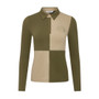 LeMieux Ladies Harlequin Rugby Shirt Base Layer in Willow/Pear -  Front
