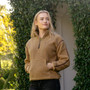 LeMieux Ladies Avery Teddy Quarter Zip Fleece in Caramel - Lifestyle
