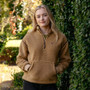 LeMieux Ladies Avery Teddy Quarter Zip Fleece in Caramel - Lifestyle