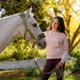 LeMieux Young Rider Shay Varsity Crew Sweatshirt in Petal - Lifestyle