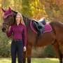 LeMieux Suede Close Contact Saddle Pad in Blackberry - Lifestyle
