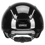 Uvex Exxeed Shiny Chrome Riding Hat - Black Front