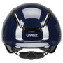 Uvex Exxeed Shiny Chrome Riding Hat - Navy