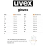 Uvex I-Performance 2 Gloves - Size Guide