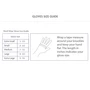 Woof Wear Ladies Fleece Riding Gloves - Size Guide