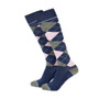 Rydale Kids Bamboo Rich Argyle Riding Socks - Argyle Navy/Soft Pink/Thyme