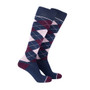 Rydale Kids Bamboo Rich Argyle Riding Socks - Navy/Dark Berry/Soft Pink