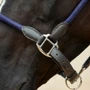 Dublin Leather Rope Headcollar - Navy fastenings