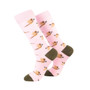 Rydale Ladies Bamboo Rich Bird Ankle Socks - Flying Pheasant/Soft Pink