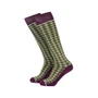 Rydale Ladies Bamboo Rich Checked Riding Socks - Houndstooth/Dark Olive