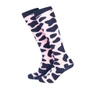 Rydale Ladies Bamboo Rich Cow Print Riding Socks - Soft Pink/Navy
