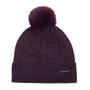 WeatherBeeta Ladies Cable Knit Pom Pom Beanie - Blackberry