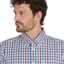 Barbour Mens Hallhill Performance Shirt - Red - Collar Detail