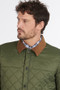 Barbour Mens Thornhill Quilt Jacket - Olive - Collar Detail