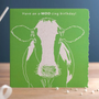 Deckled Edge Colour Block Card in A Moo-zing Birthday Design