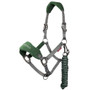 LeMieux Vogue Fleece Headcollar and Leadrope - Hunter Green/Grey