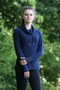 Hy Equestrian Ladies Synergy Cowl Neck Top - Navy - Front