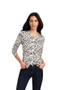 Ariat Ladies Melange Print Long Sleeved T-Shirt - Front - Oatmeal