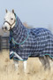 Horseware Rhino Pony Plus Turnout 200g in Navy Check/Teal