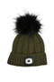 Equi-Light Ladies Pom Pom Torch Beanie in Hunter Green