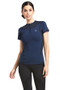 Ariat Ladies Ascent Crew Short Sleeve Base Layer in Navy - Front