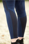 Ariat Ascent Ladies Silicone Half Seat Riding Tights in Navy - Side Calf