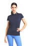 Ariat Ladies Bandera Quarter Zip Short Sleeve Polo in Navy - Front